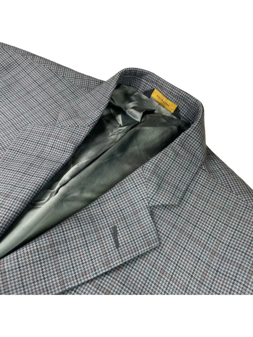Brooks Brothers Men's Fitzgerald 100% Wool Blazer Blue Houndstooth Plaid • 46R